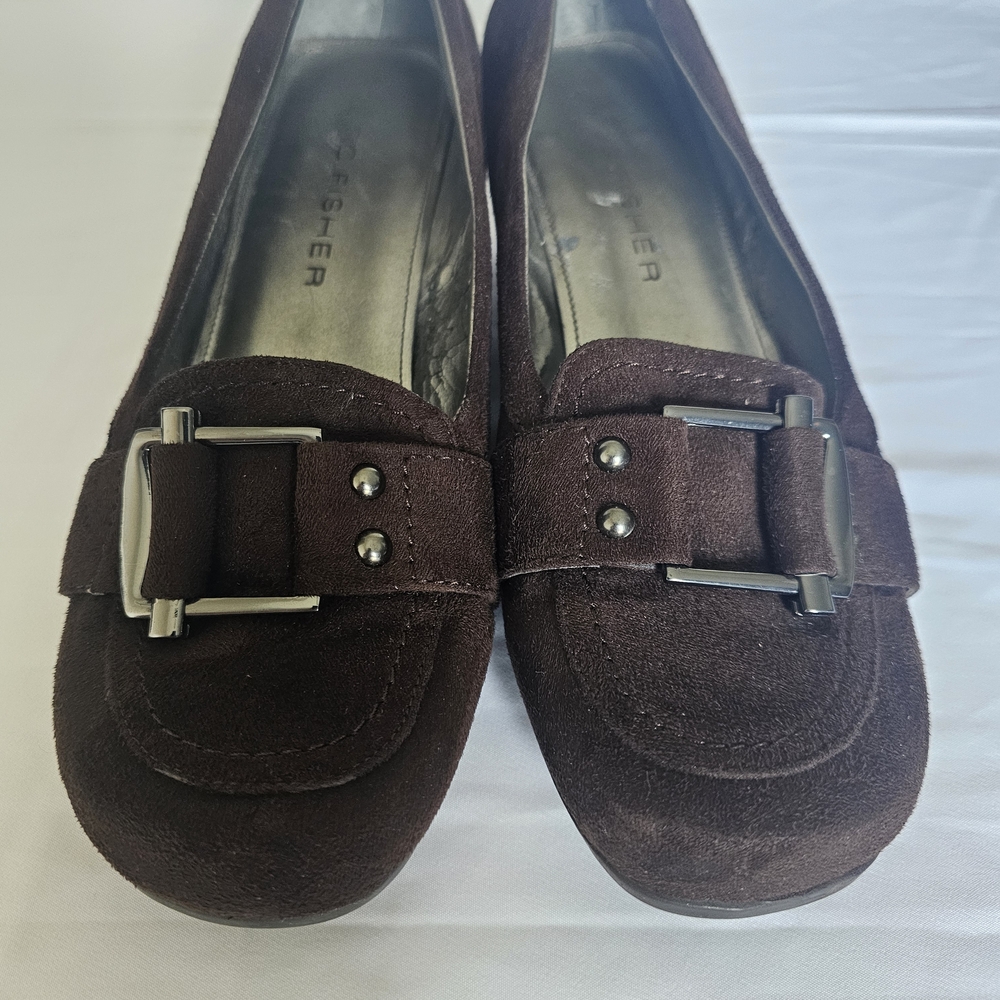 Brown Suede Women's Loafers by Eileen Fisher